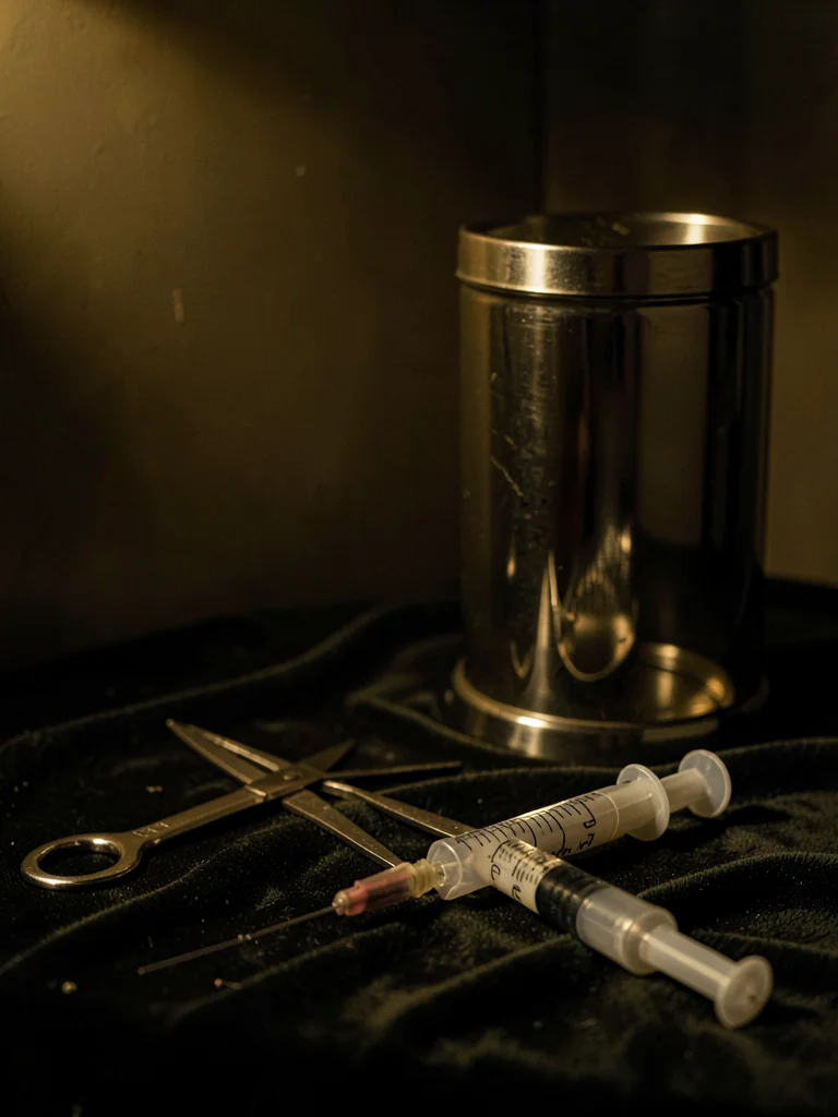 Syringe Reflection — Glass Barrel Vanitas