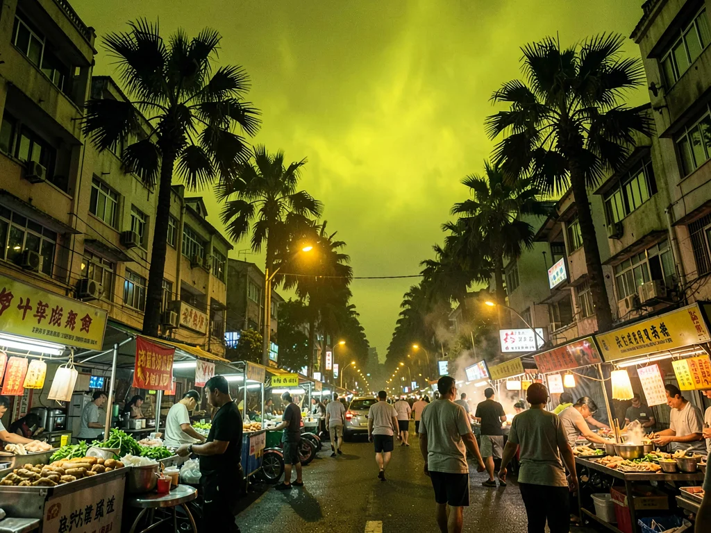 Pre-typhoon yellow sky