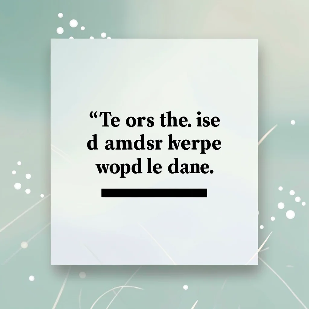 Quote card with a thick underline and a bouncing dot motif, sage green field