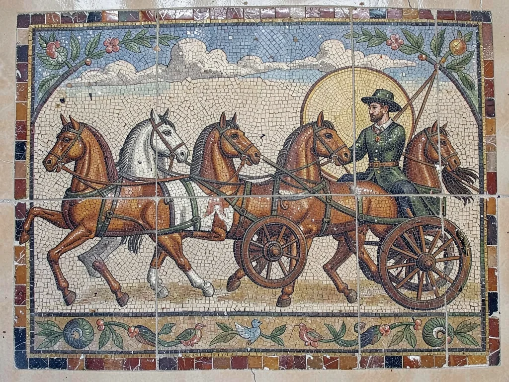 Roman chariot race mosaic