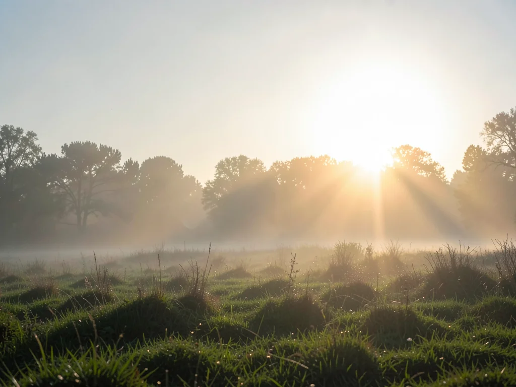 Morning mist with sun