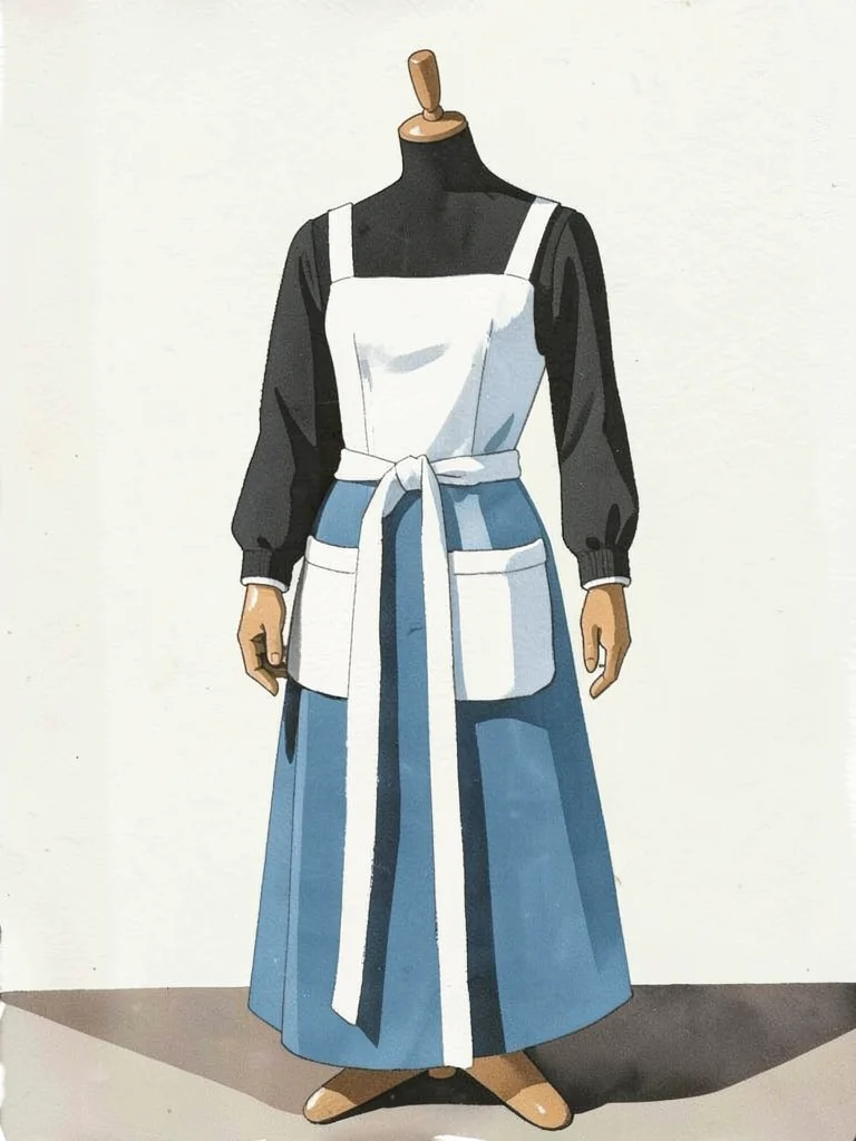 Dressmaker's mannequin in a studio, garment draping in flat shape areas