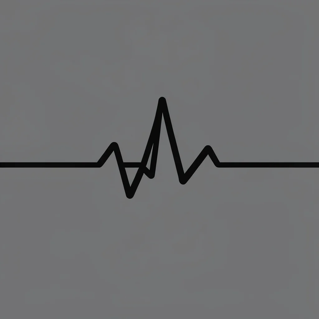 Flat-color hero of a heart-rate squiggle running across a graphite-grey ground, 