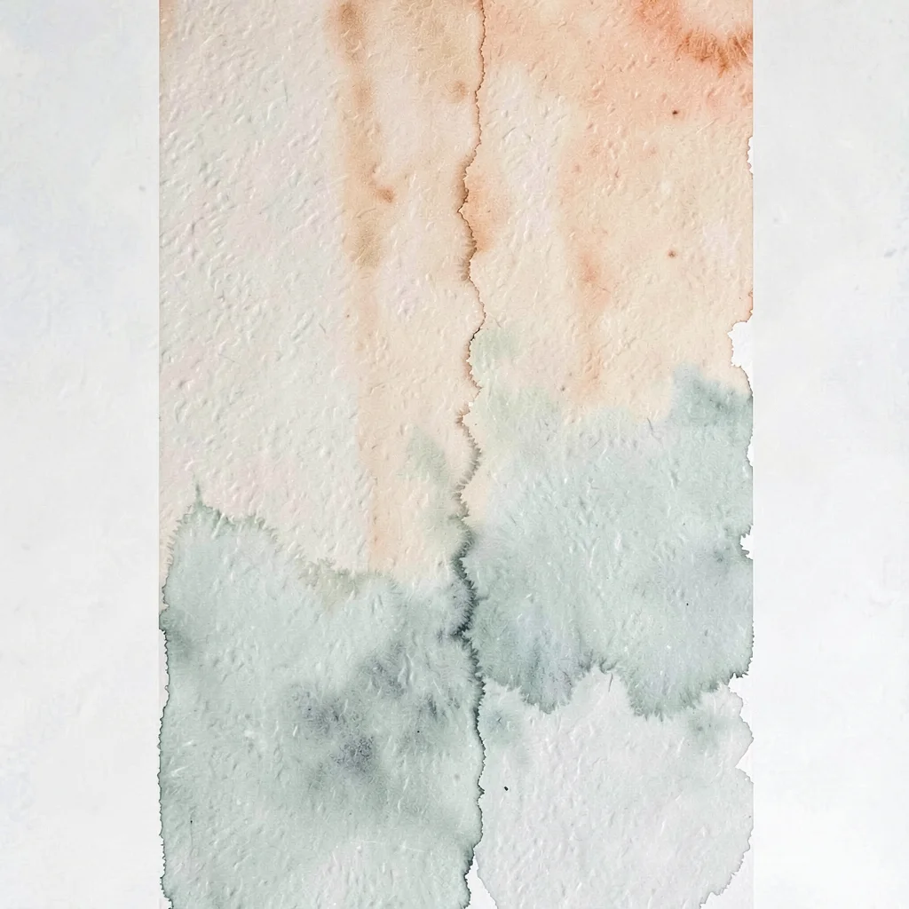 A vertical color-wash slides from cool sage at the bottom to warm peach at the t