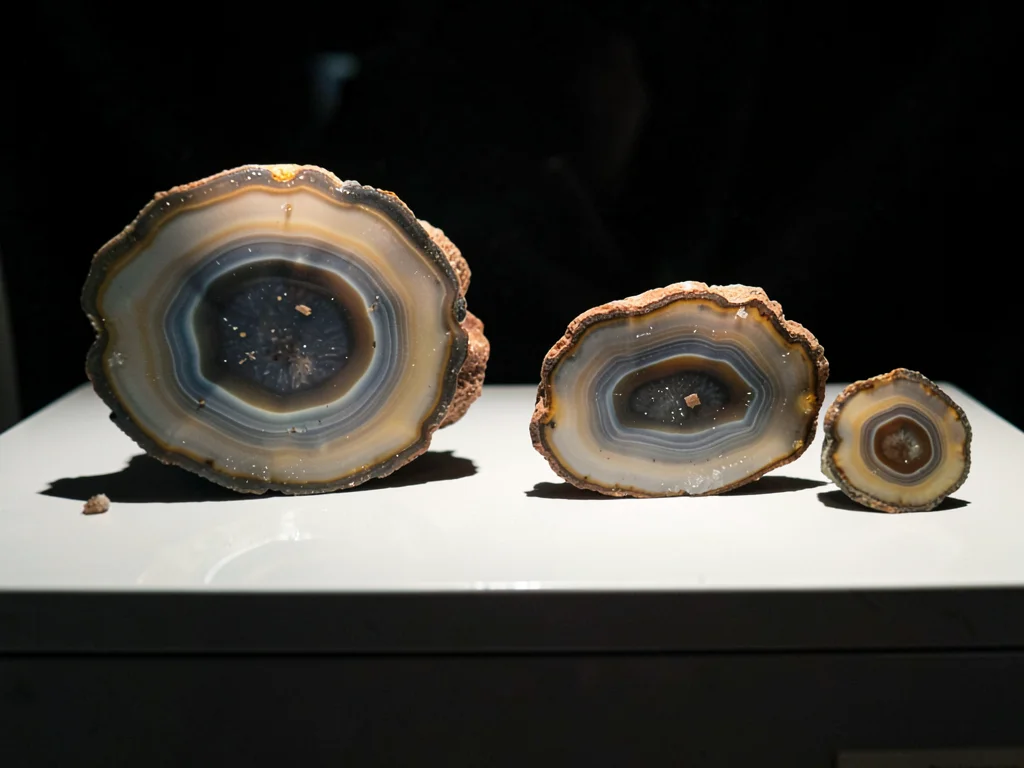 Agate Slice Sequence Backlit Concentric Bands