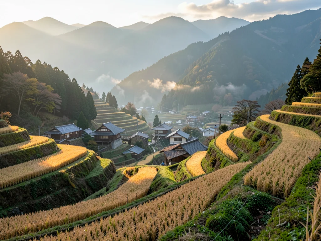 Terraced Rice Paddies at Harvest