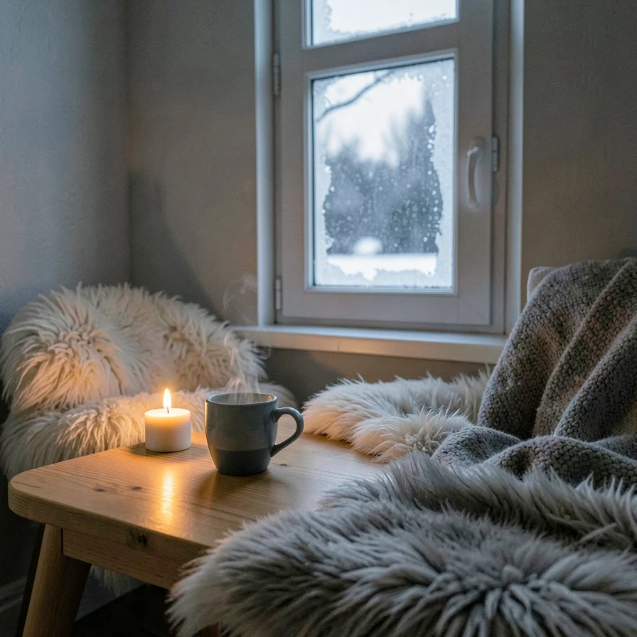 Ceramic Coffee Cup by Winter Window