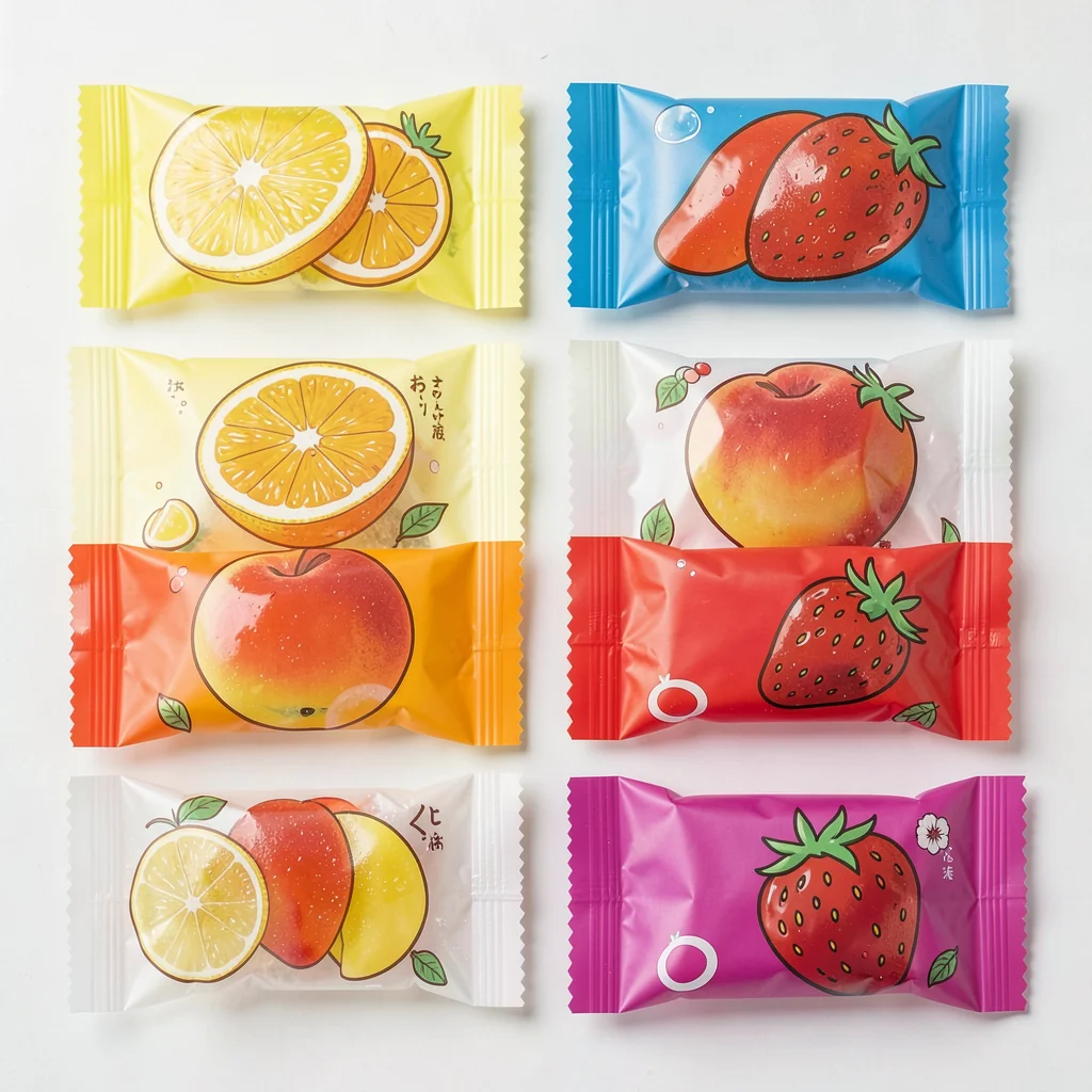 Japanese Gummy Candy Fruit Color Array