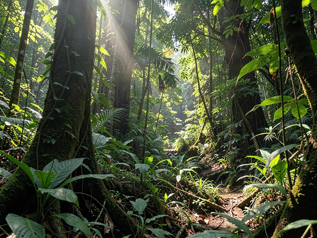 New growth rushing to fill canopy gap