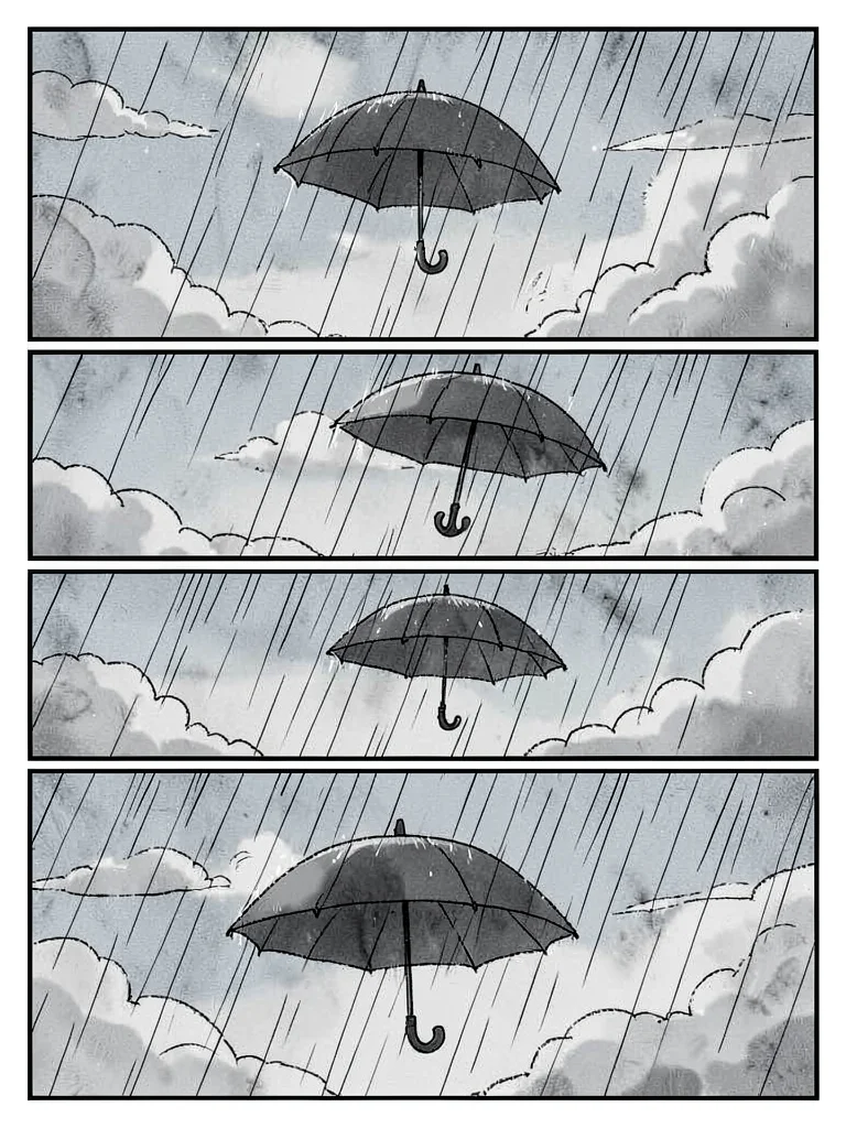 Upward falling rain