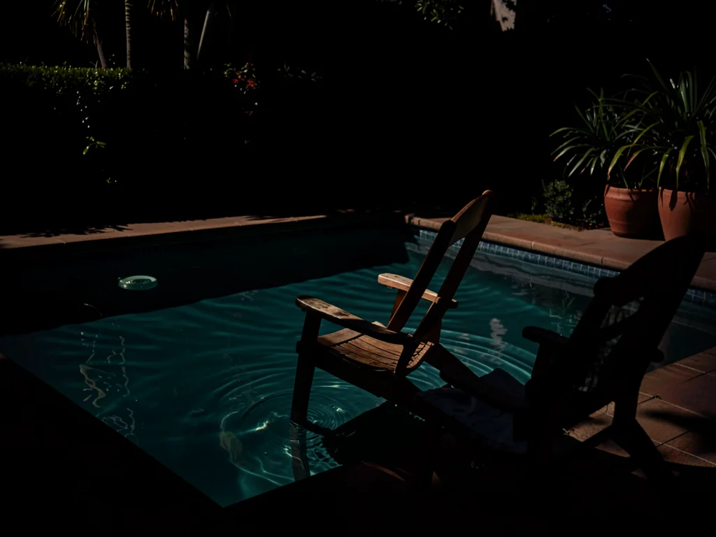 Chair in pool of light