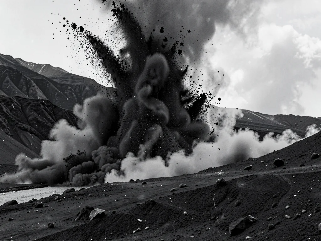 Steam explosion creating secondary ash