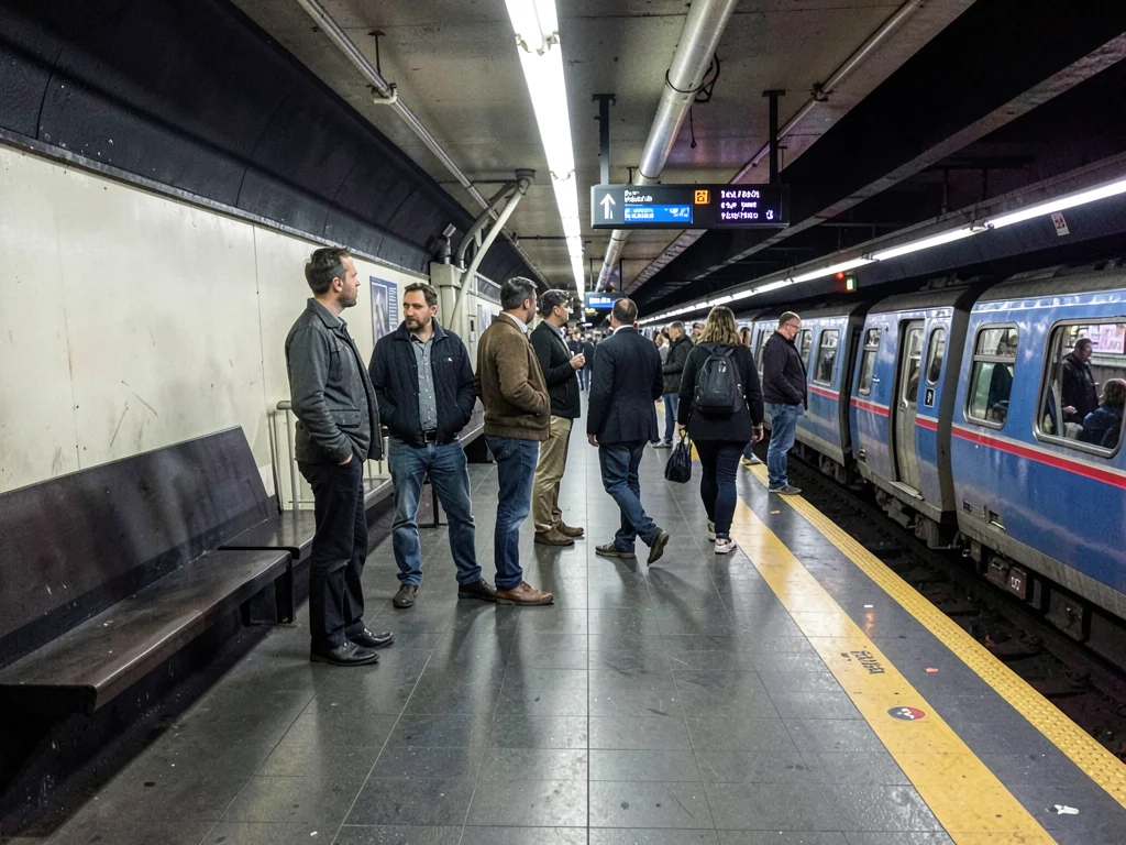 Subway platform waiting