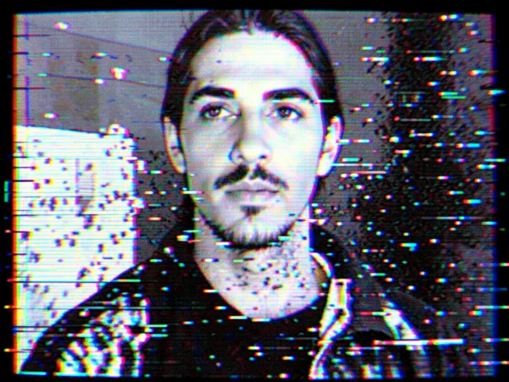 Video frame with motion compensation error, previous frame's motion vectors appl