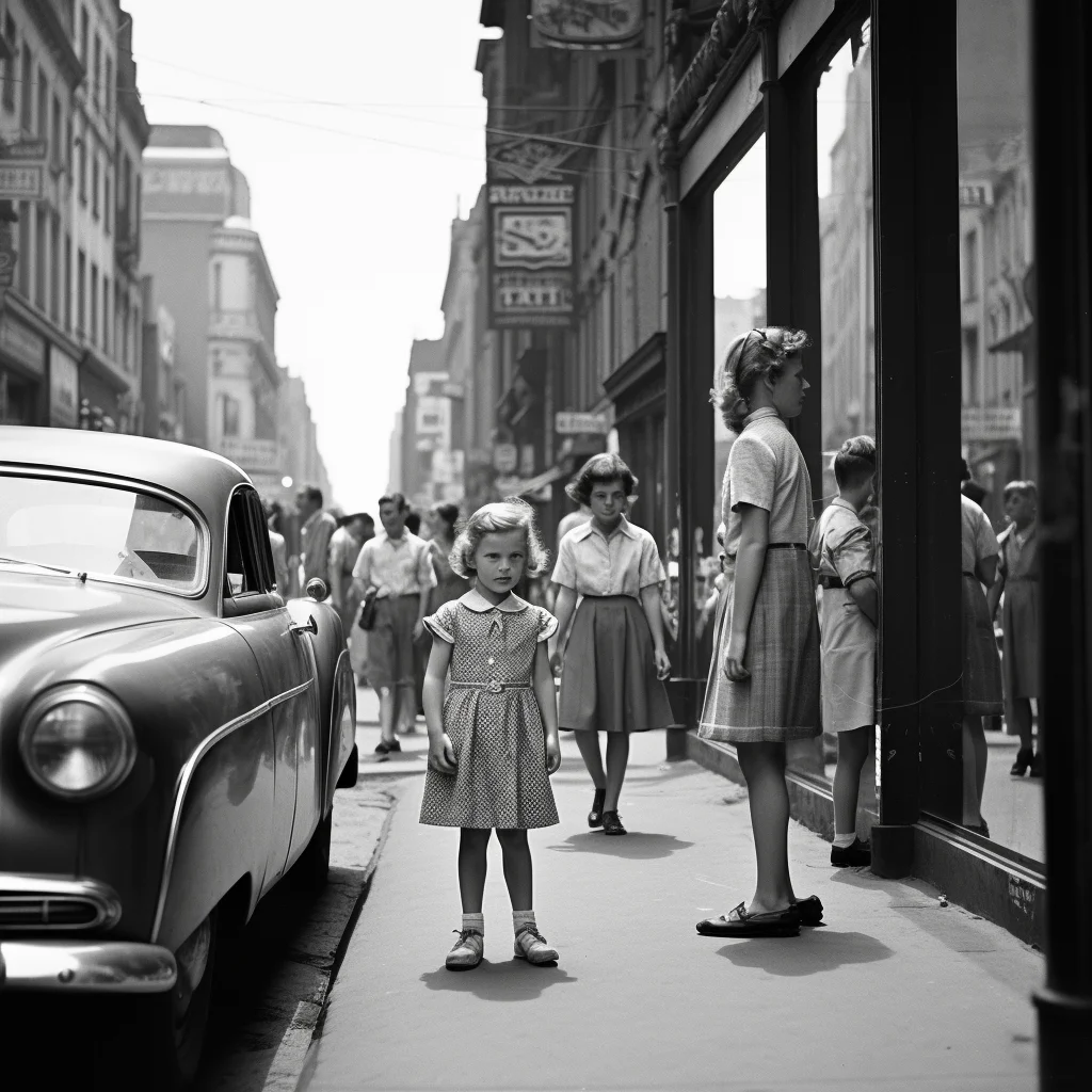 Vivian Maier photo of surprising street scene in mont