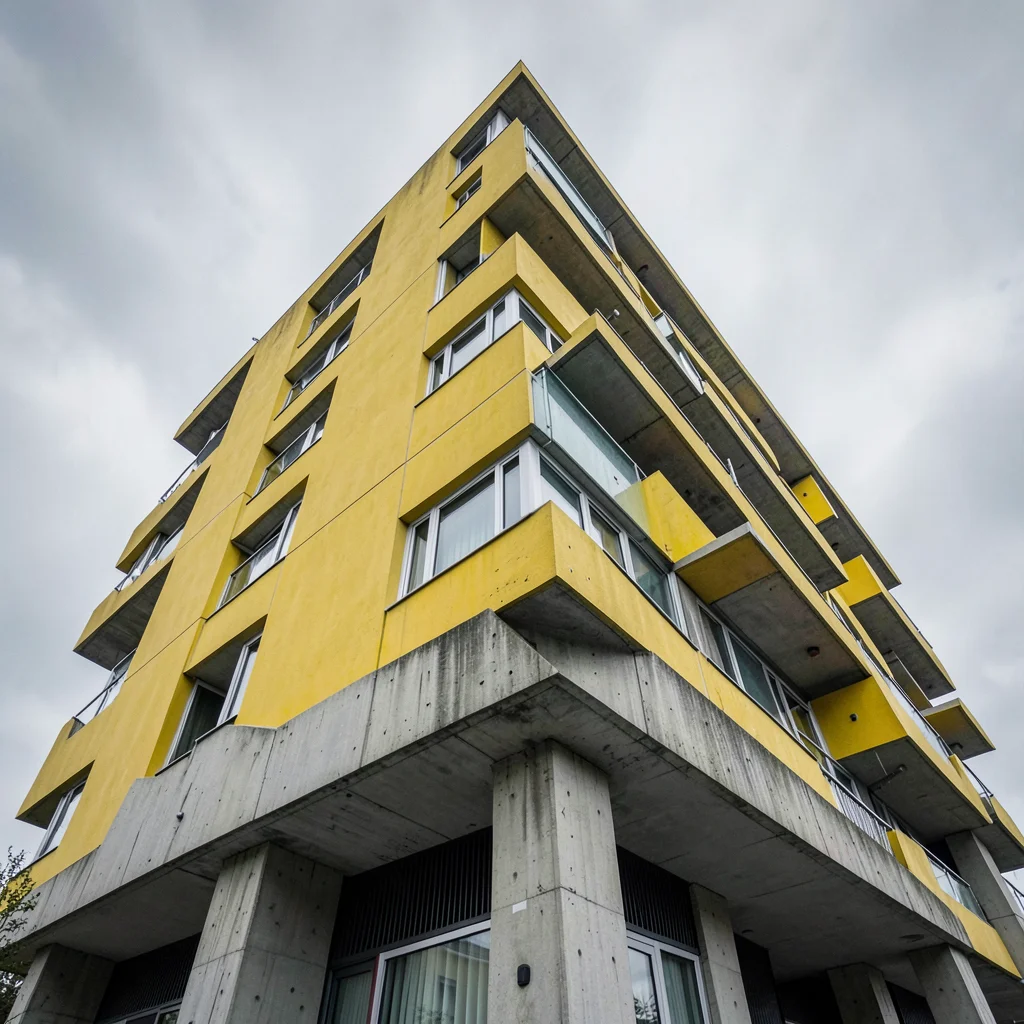 Post-war reconstruction modernism, Rotterdam radical geometry, A cubic yellow ap
