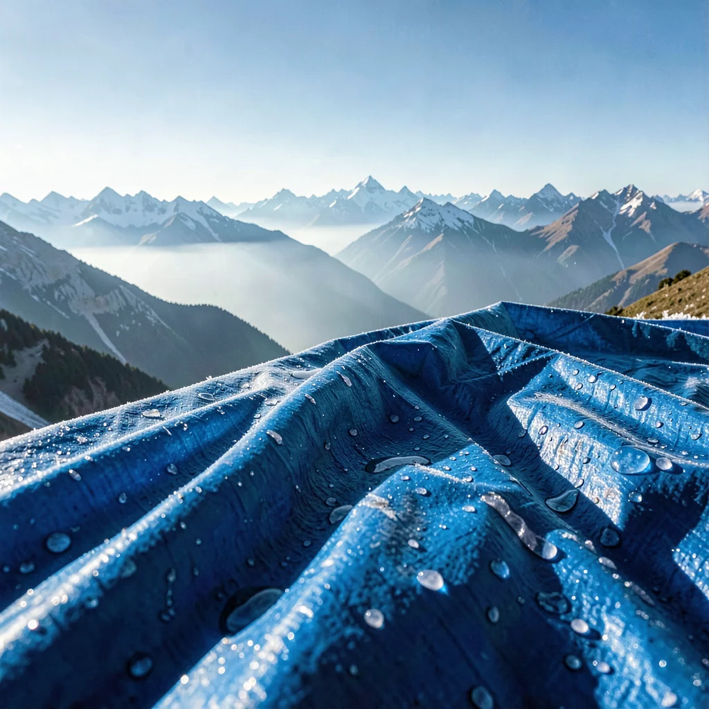 Crystal clear high-altitude light, sharp mountain air quality, Morning frost mel