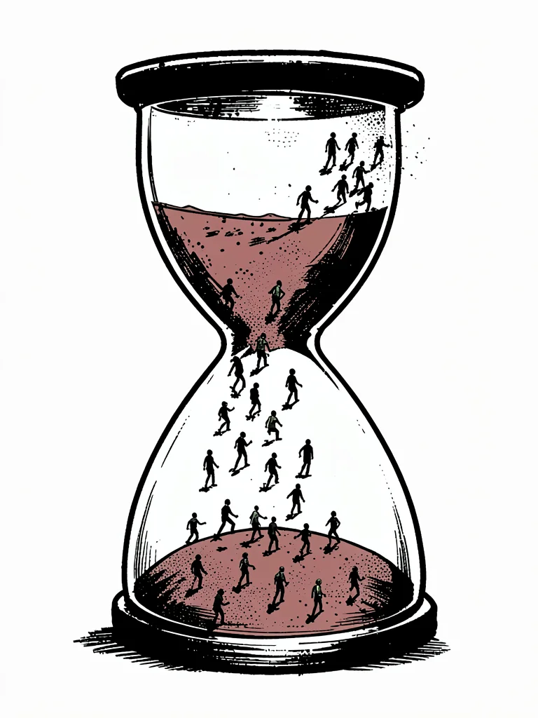 Aging population hourglass figures