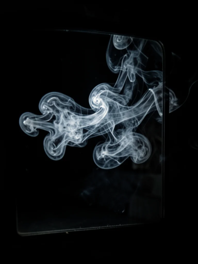 Mirror in dark room reflecting something slightly different than what's there