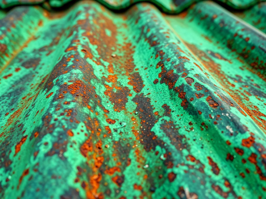 Copper roof aged to full verdigris, consistent green patina on standing-seam cop