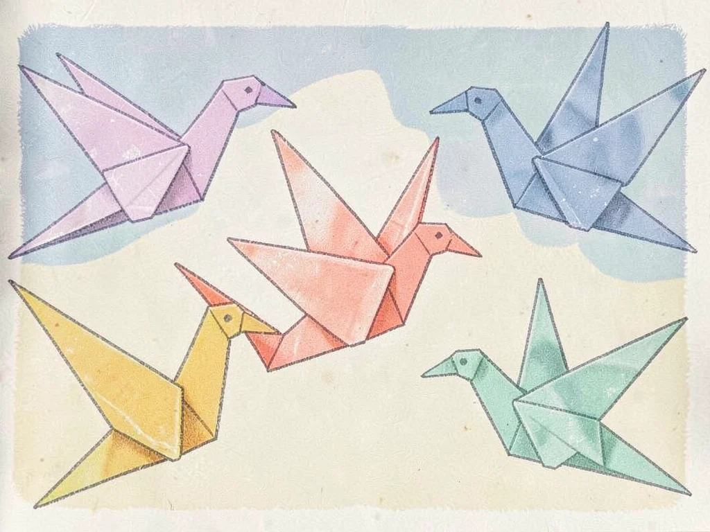 Origami cranes