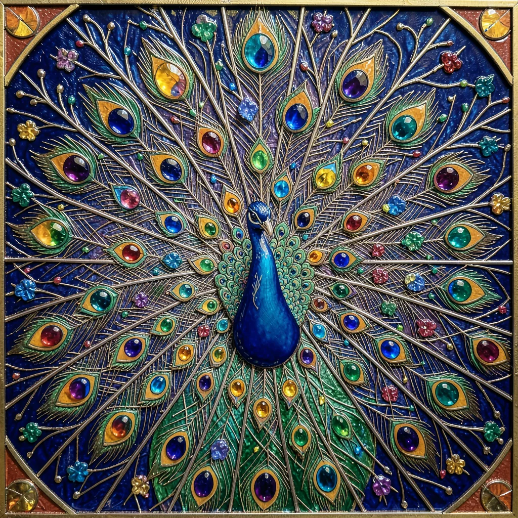 Cloisonne peacock