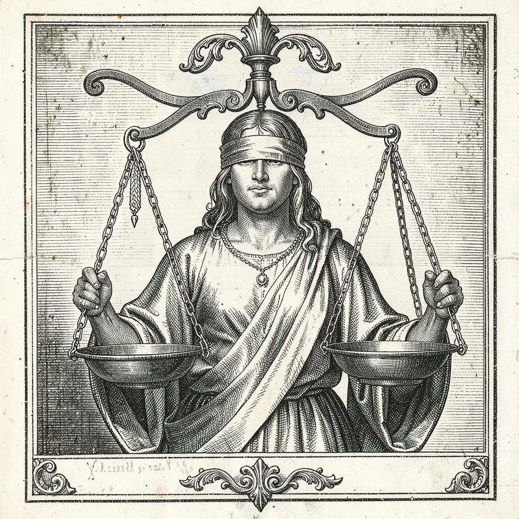 Justice blindfolded with scales