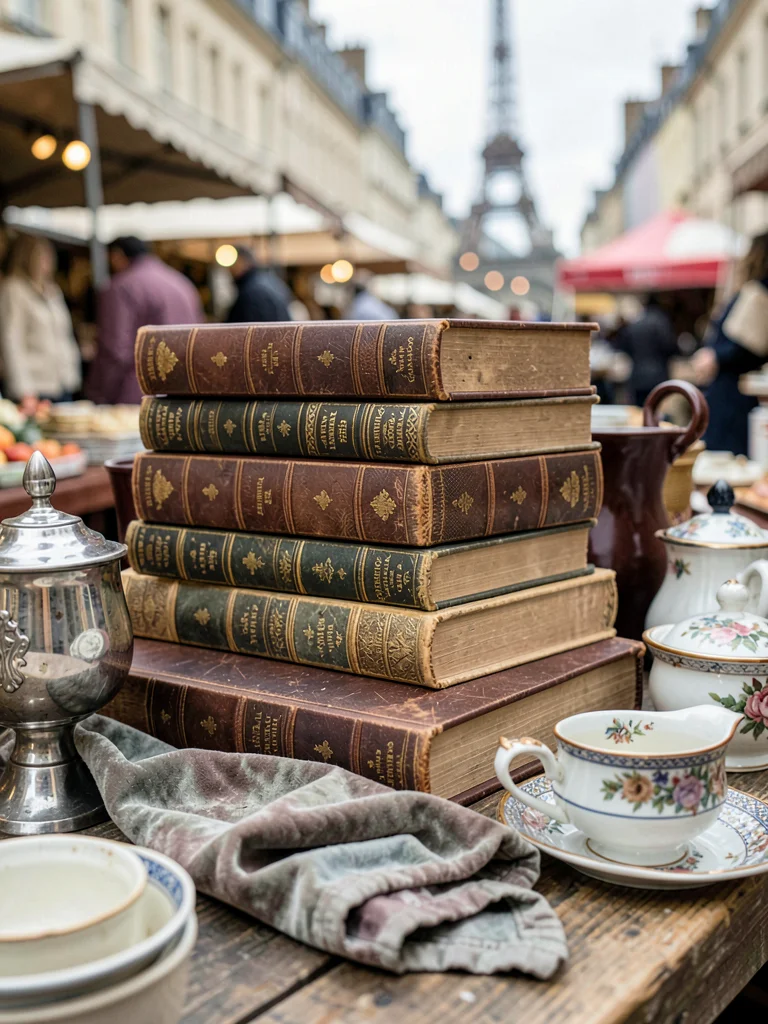 Leather-Bound Book Stack