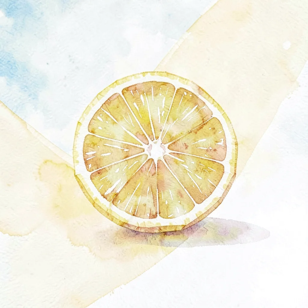 Single citrine lowpoly lemon with a sharply faceted yellow rind and crisp golden