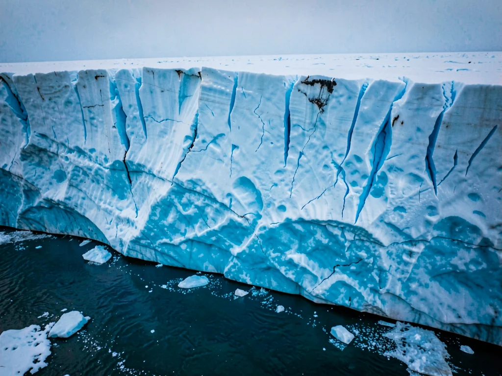 Glacier tongue terminal face blue