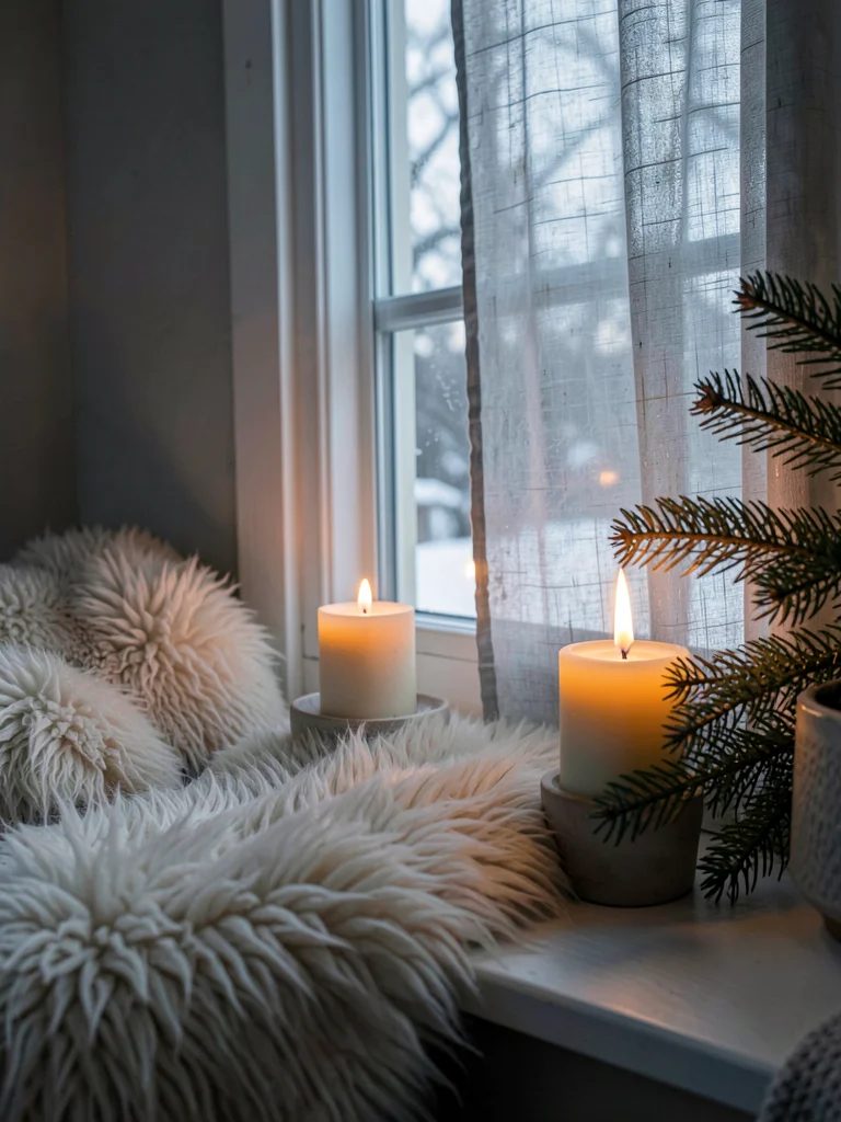 Linen Curtain in Grey Winter Light
