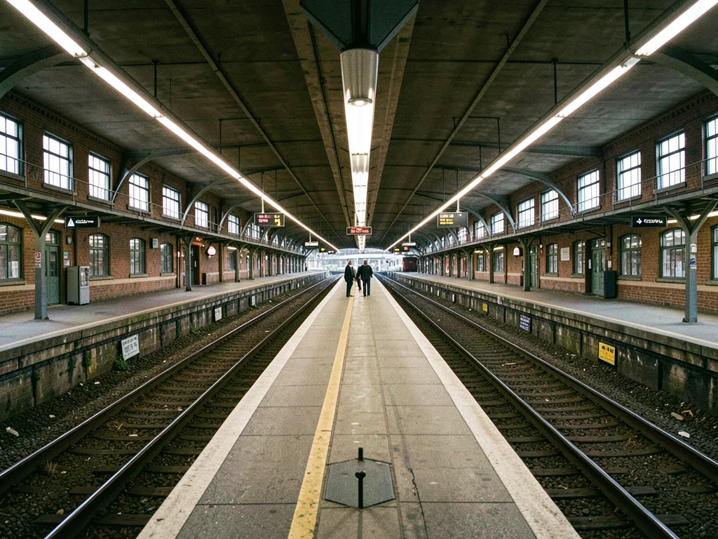 Train station platform centered