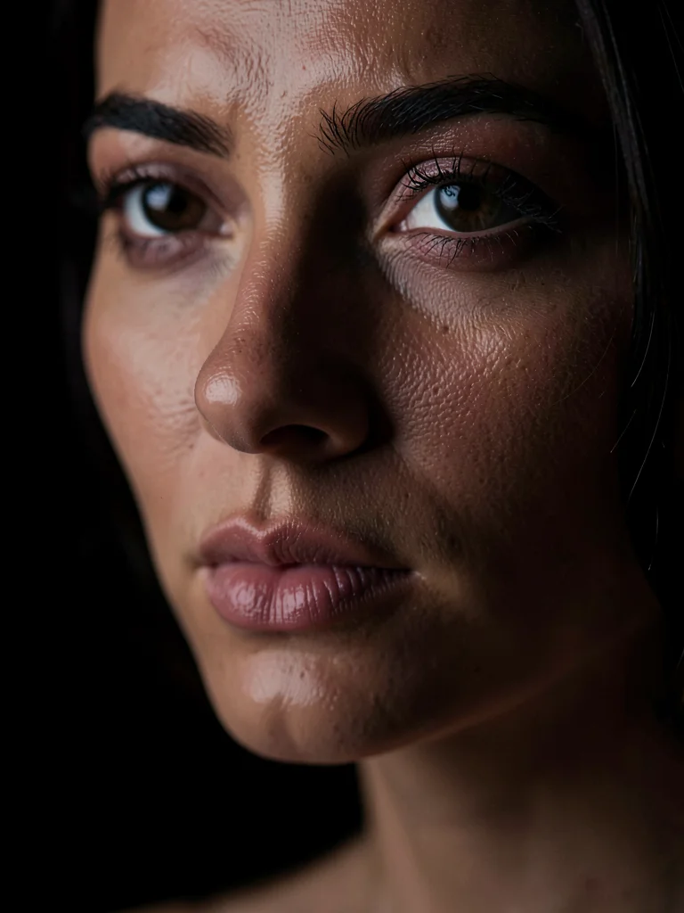 Dramatic beauty close-up