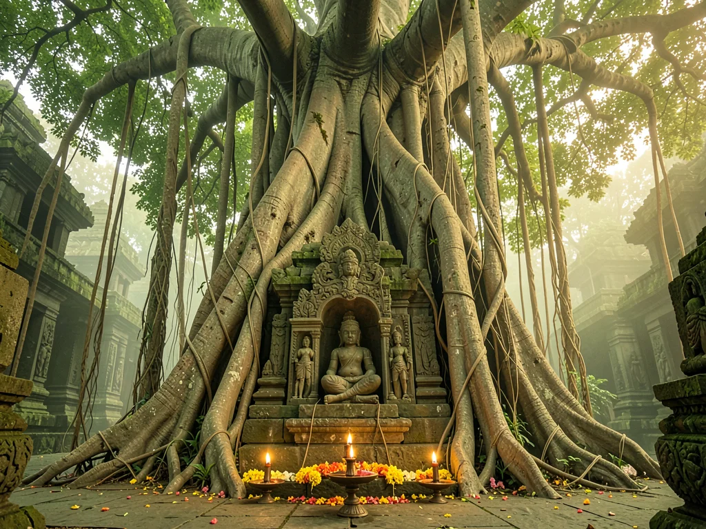Banyan Roots at Temple Compound