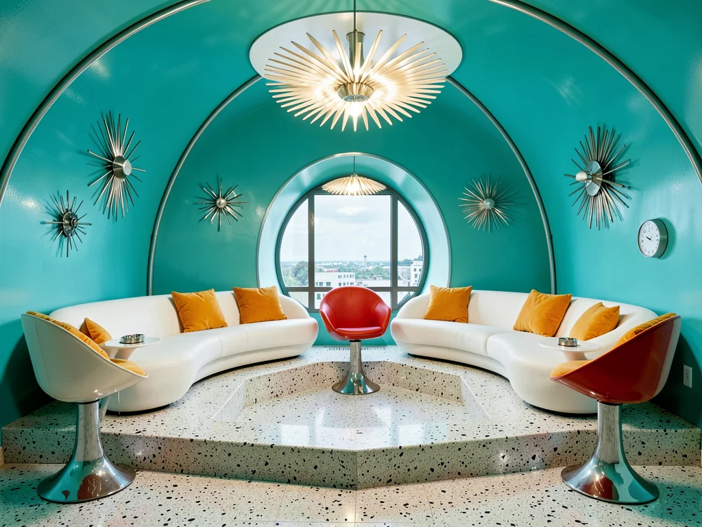 Sunken Conversation Pit with Starburst Pendant