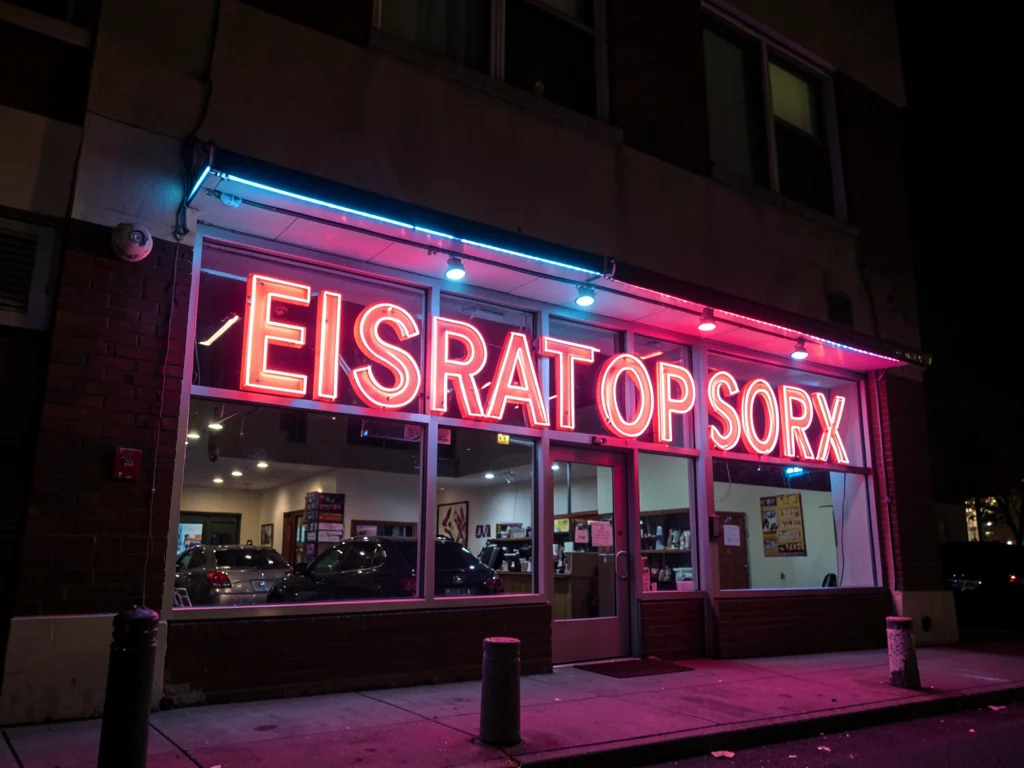 Bar exterior neon