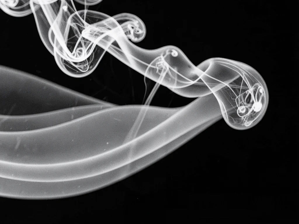 Incense smoke rising through temperature gradient layers