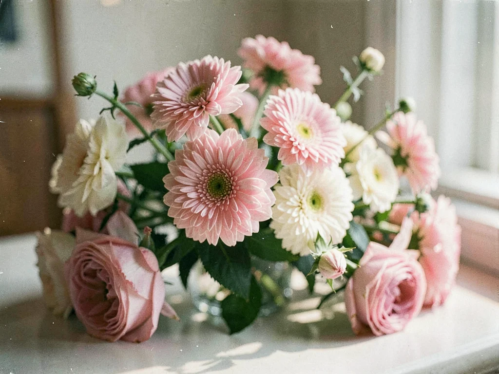 Still life flowers soft period feeling