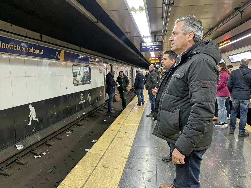 Subway platform waiting