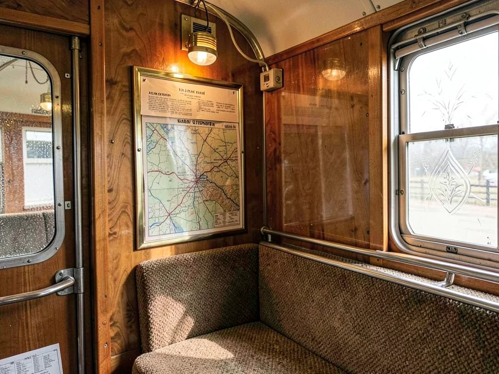 Railway Compartment Map Holder Brass Frame