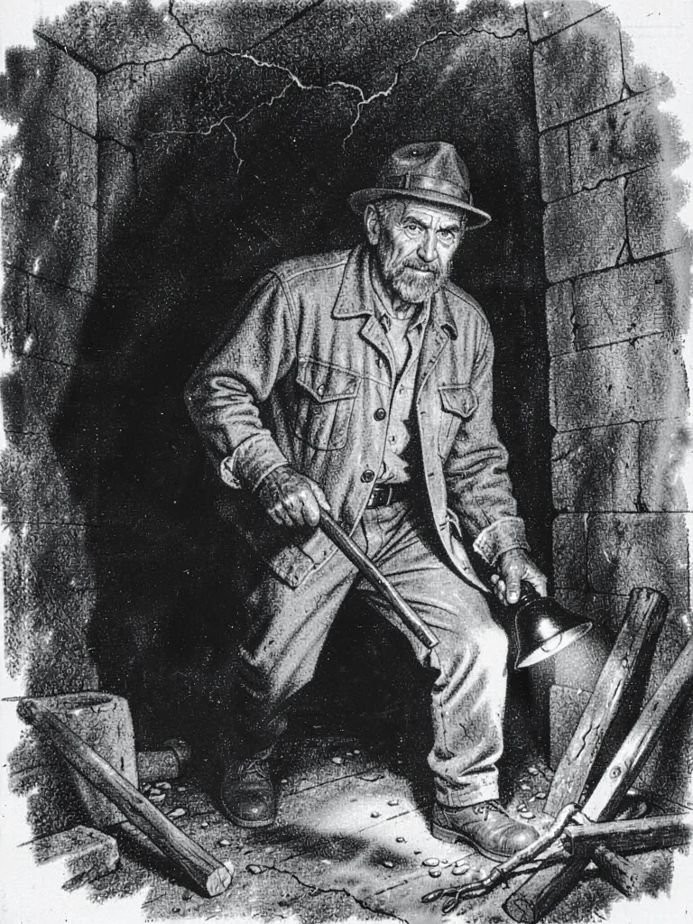 Coal miner with lamp