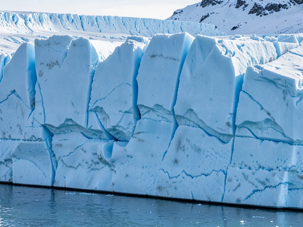 Glacier tongue terminal face blue