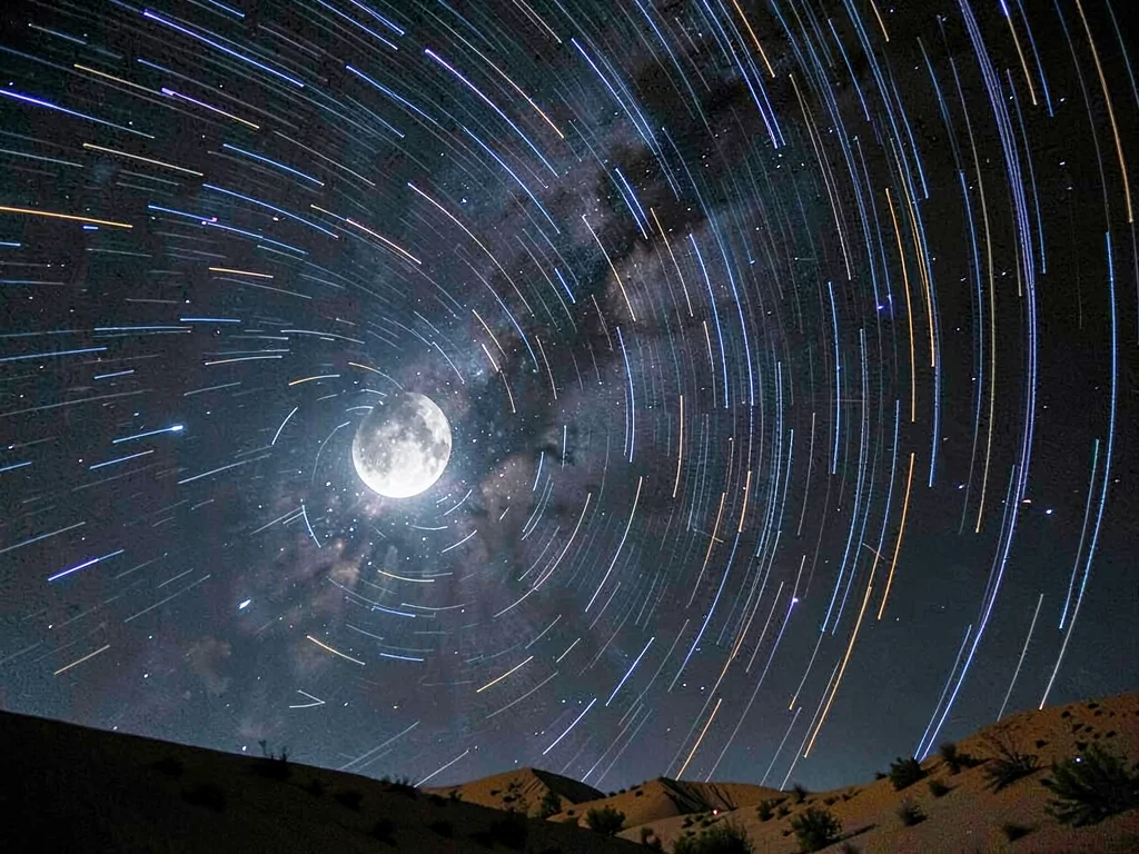 Moon trail showing much faster motion
