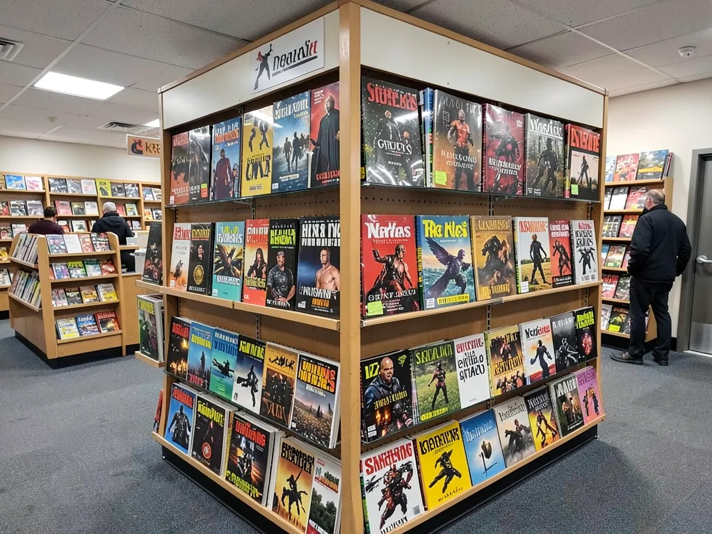 Newsstand magazine display