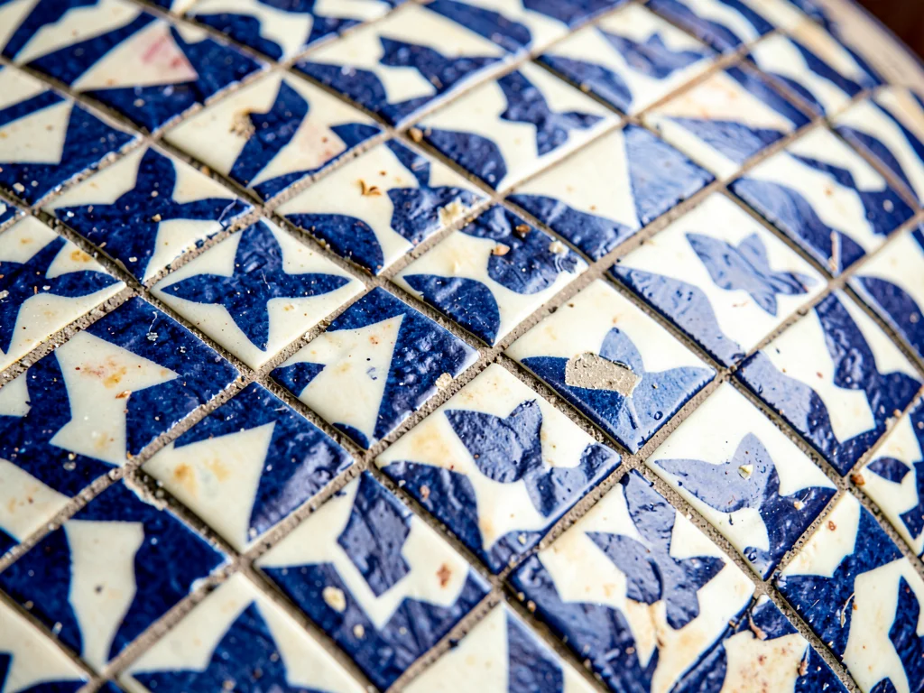 Pattern continuation across curved surface