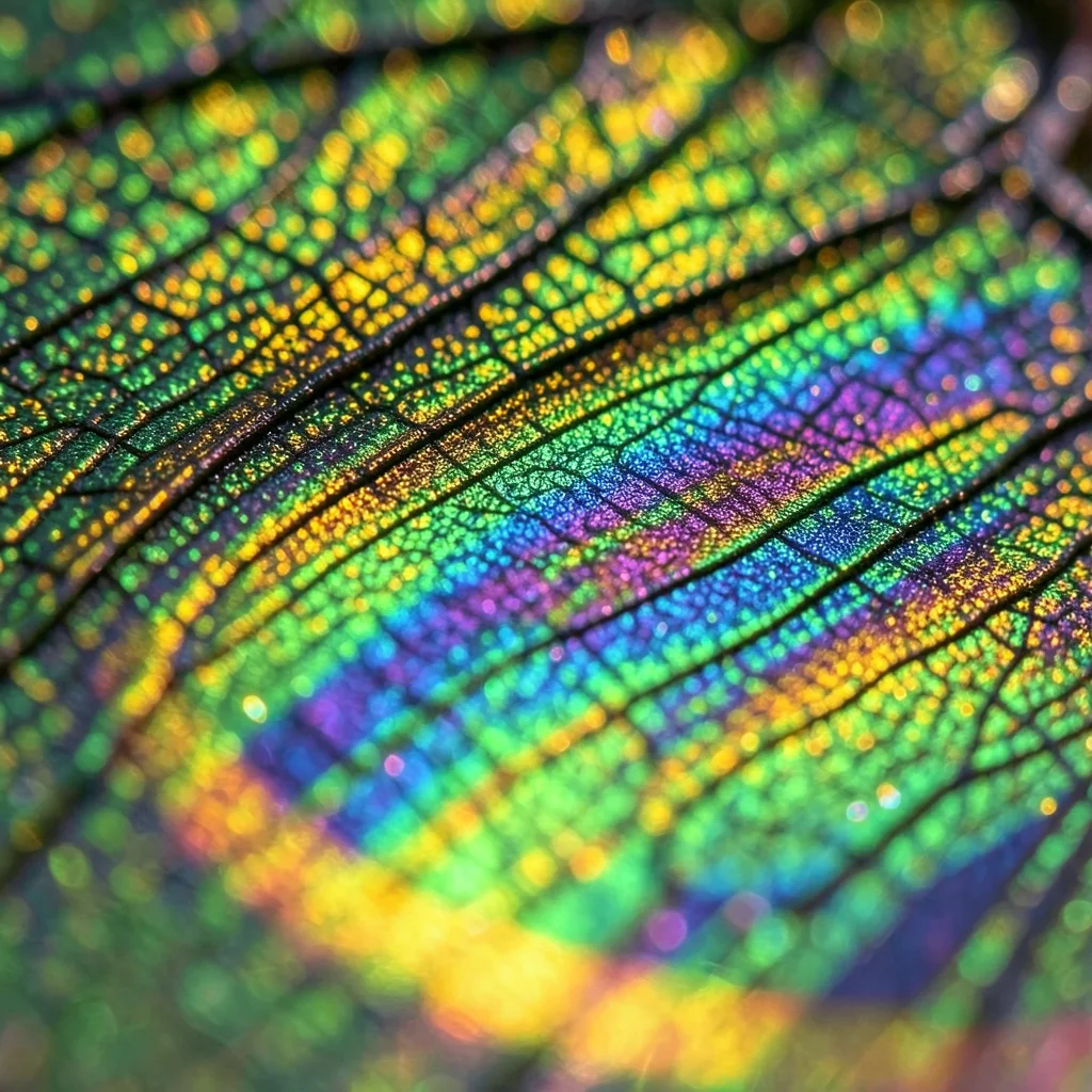 Beetle wing extreme macro, structural color from chitin thin-film interference c