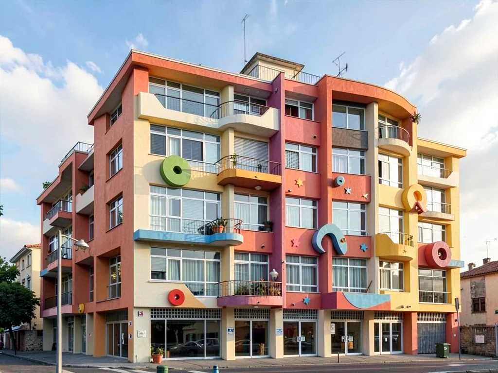 Postmodern facade playful