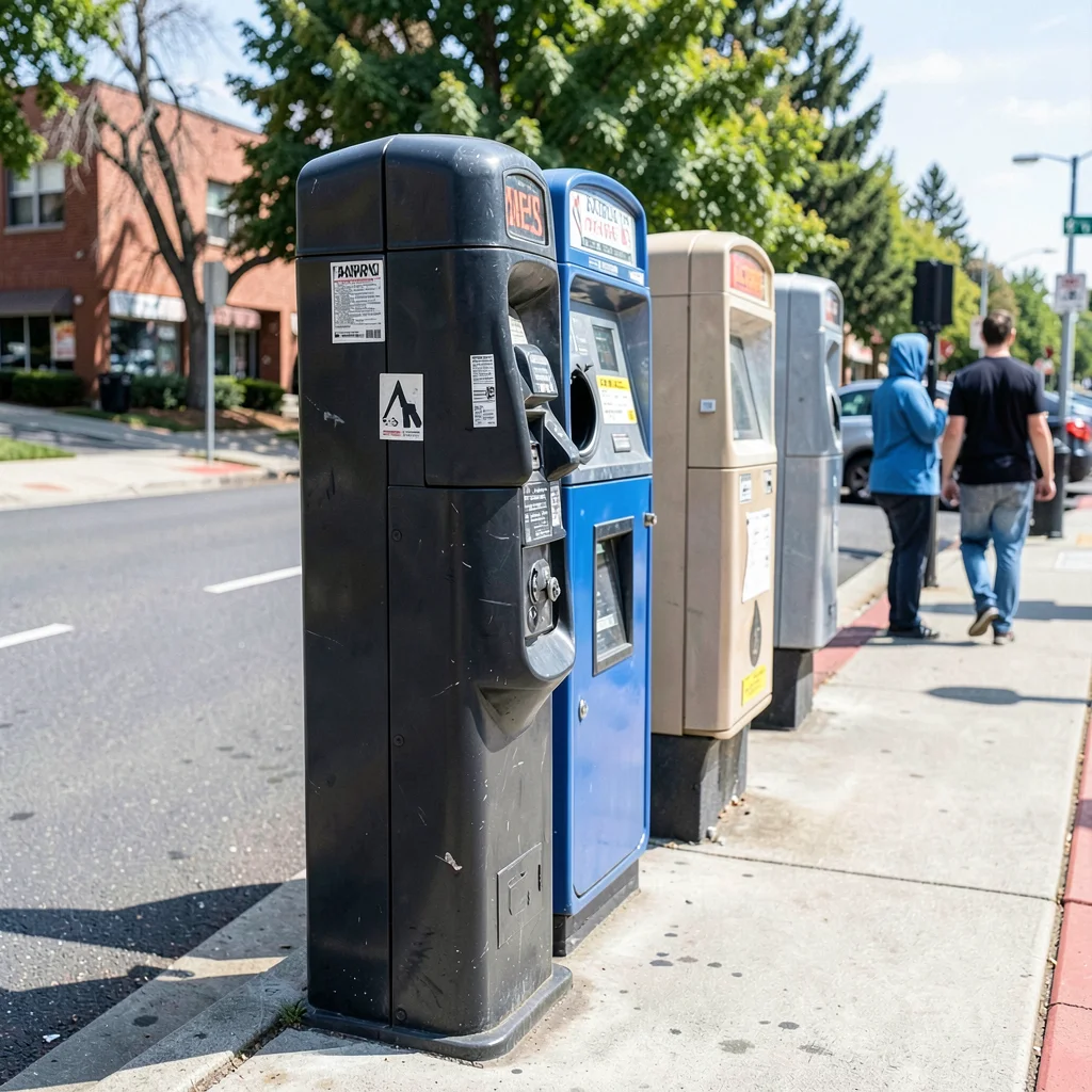 Parking meter row