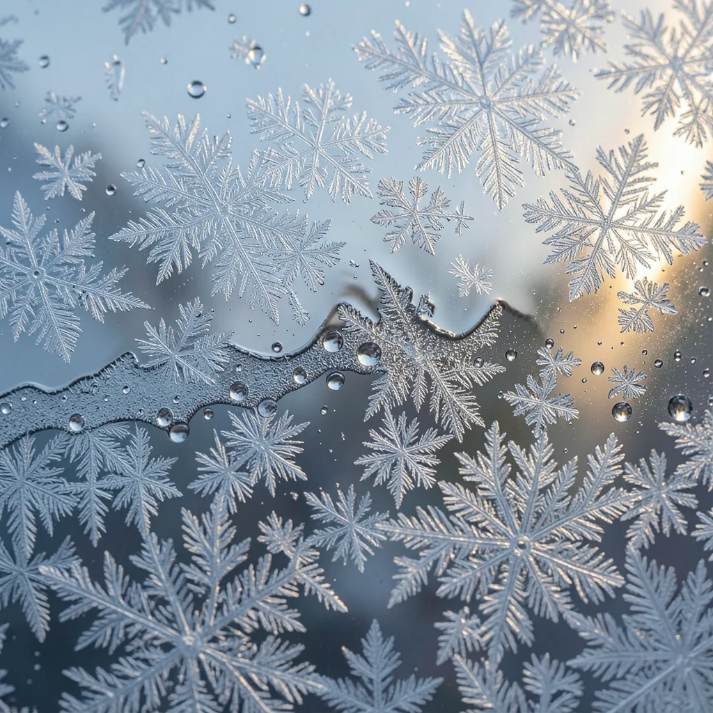 Frost meeting condensation: the boundary where ice crystals dissolve into water 