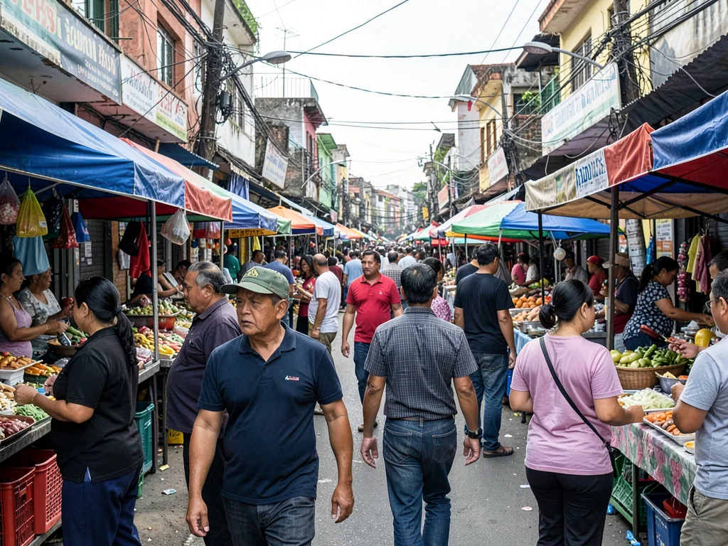 Street market bustle